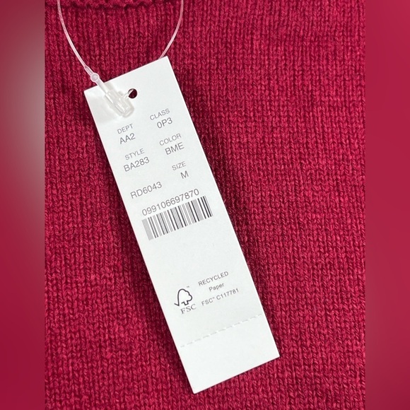 NWT J. Crew Rugged Merino Wool Blend Red Crewneck Pullover Sweater Classic C24 - Picture 4 of 9